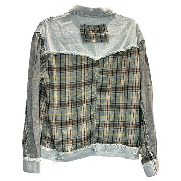 POL – Patchwork Denim Plaid Jacket – Size S - Picture 4 of 4